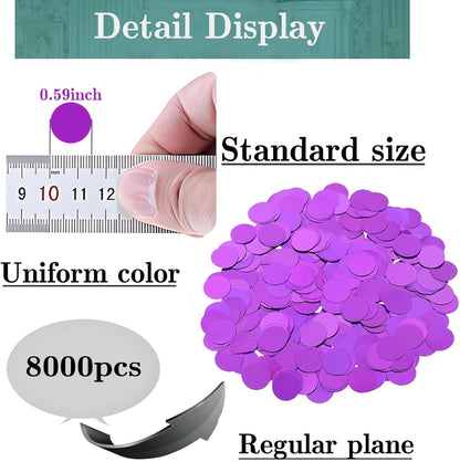 Blue Metallic Foil Confetti 8000 Pcs Shiny Round Table Confetti for Fill Balloon Wedding Graduation Party Decorations,60g of pack