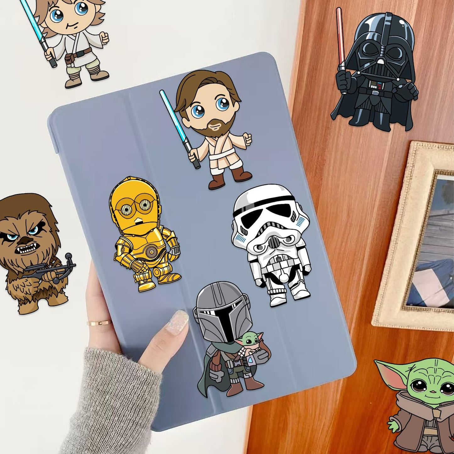 24 Sheets Cool Monster Sticker Cute Cartoon Charaters Make Your Own Sticker, Make a Face Stickers Party Favors Activities Gifts (c)
