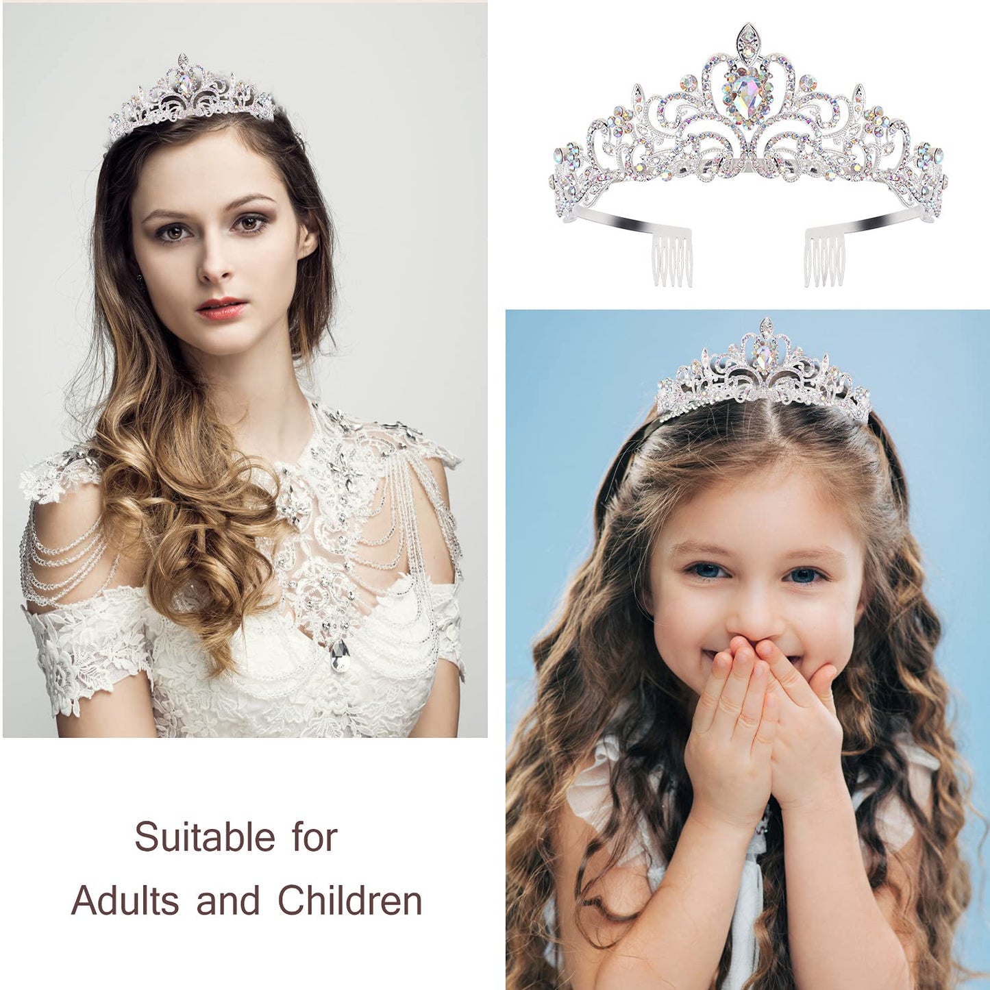Princess Birthday Tiara - Happy Crown for Girls & Women, Decorative Accessory