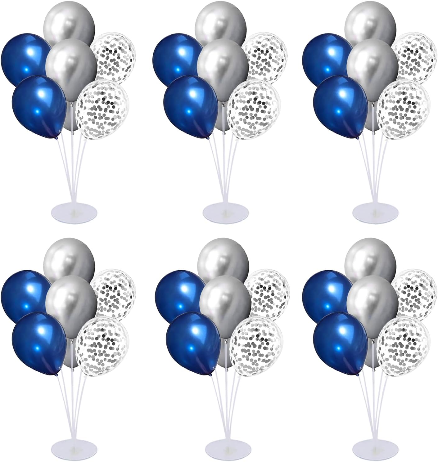 6 Set Balloon Stand Kit for Table Centerpieces With Balloon and Base Party Decorations for Birthday Wedding Retirement Graduation Baby Shower (Black Gold)