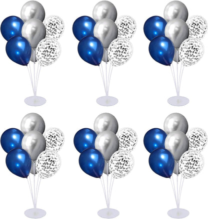 6 Set Balloon Stand Kit for Table Centerpieces With Balloon and Base Party Decorations for Birthday Wedding Retirement Graduation Baby Shower (Black Gold)