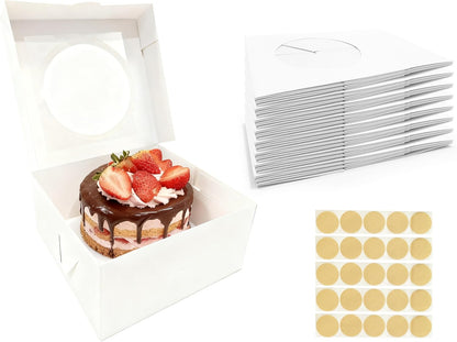 15 Pcs Cake Boxes,12x12x8 Inches White Bakery Boxes with Window,Tall Dessert Boxes,Cookie Boxes for Multi-Layer Cakes,Cake Containers for Birthday,Party,Valentine’s Day by GBF