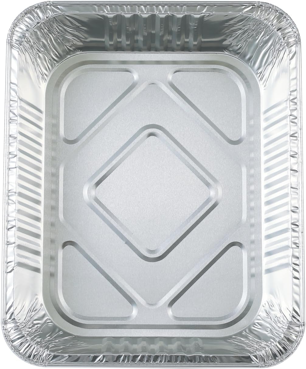 Waytiffer Aluminum Pans 9x13 Disposable Foil Pans (10 Pack) Half Size Deep Steam Table Pans Extra Thick for Baking, Cooking, Roasting, Heating, Serving & Lining Steam-Table Trays