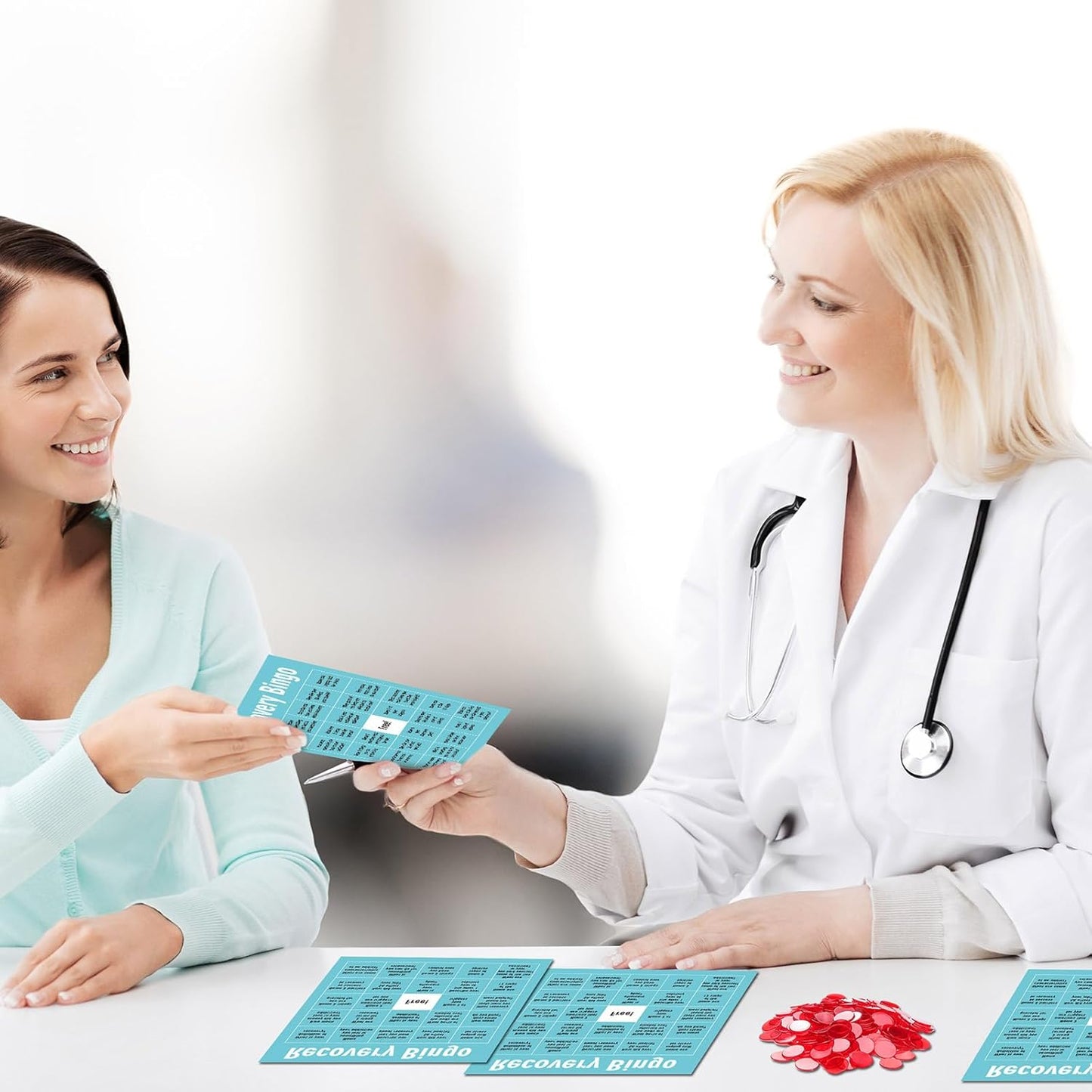 Recovery Bingo Game with 24 Cards and 600 Cross Chips Questions Recovery Bingo for Adults Addiction Group Family Vacation Holiday Party Favors