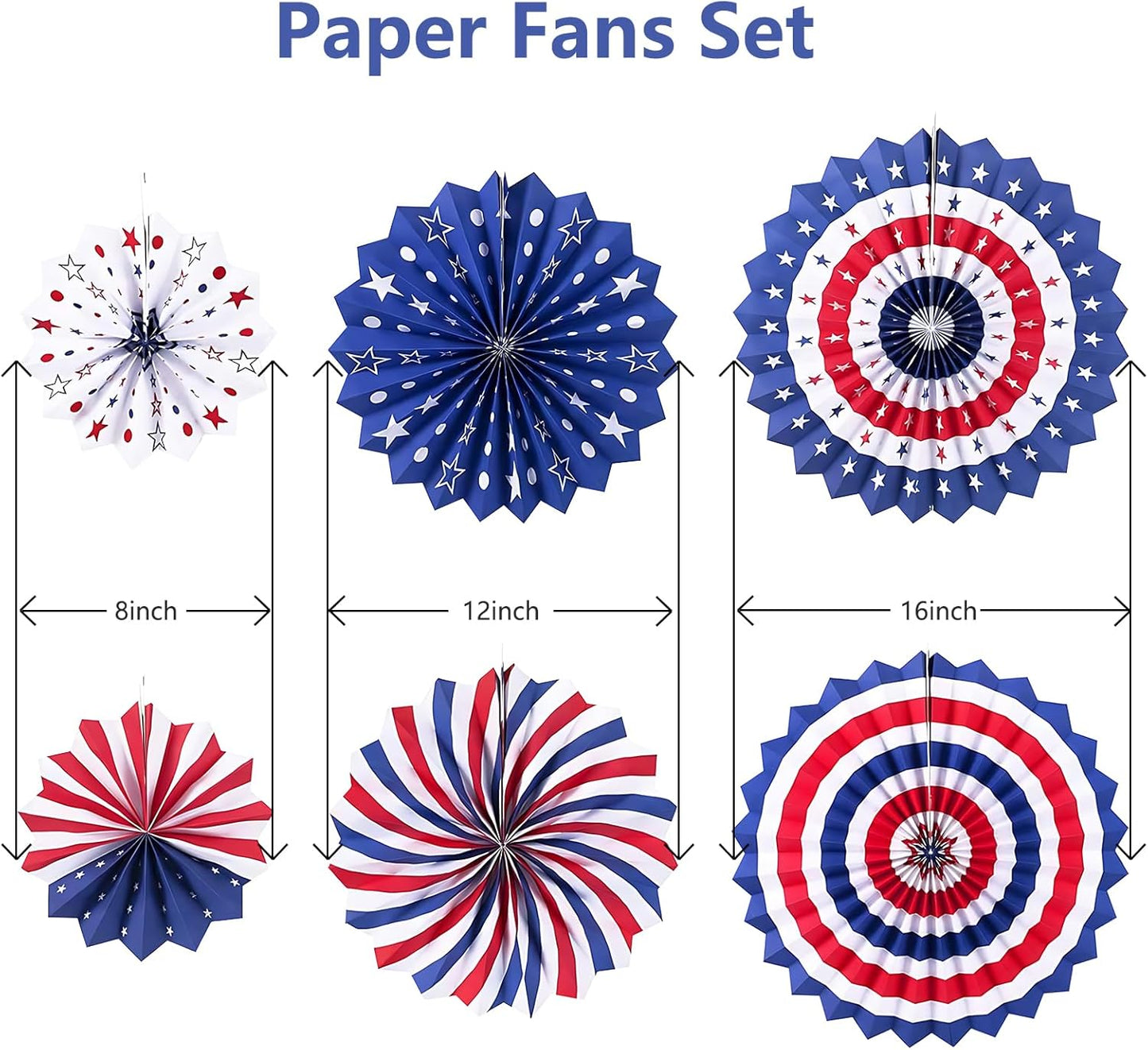 LRCXL 12PCS Party Hanging Paper Fans Set, Fiesta Round Pattern Paper Garlands Decoration Party Supplies for New Year Baby Shower Birthday Wedding Graduation Events Accessories(Yellow)