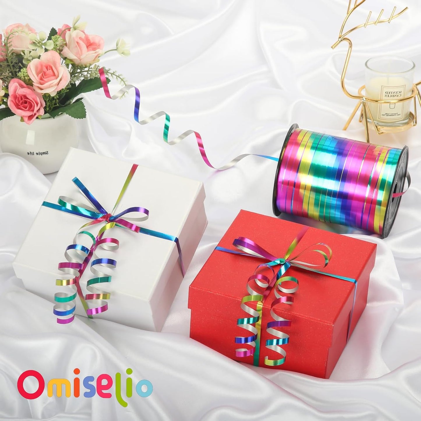 Rose Gold Curling Ribbon - 500 Yard Shiny Metallic Curling Ribbon for Gift Wrapping, Balloons, Birthdays & Parties