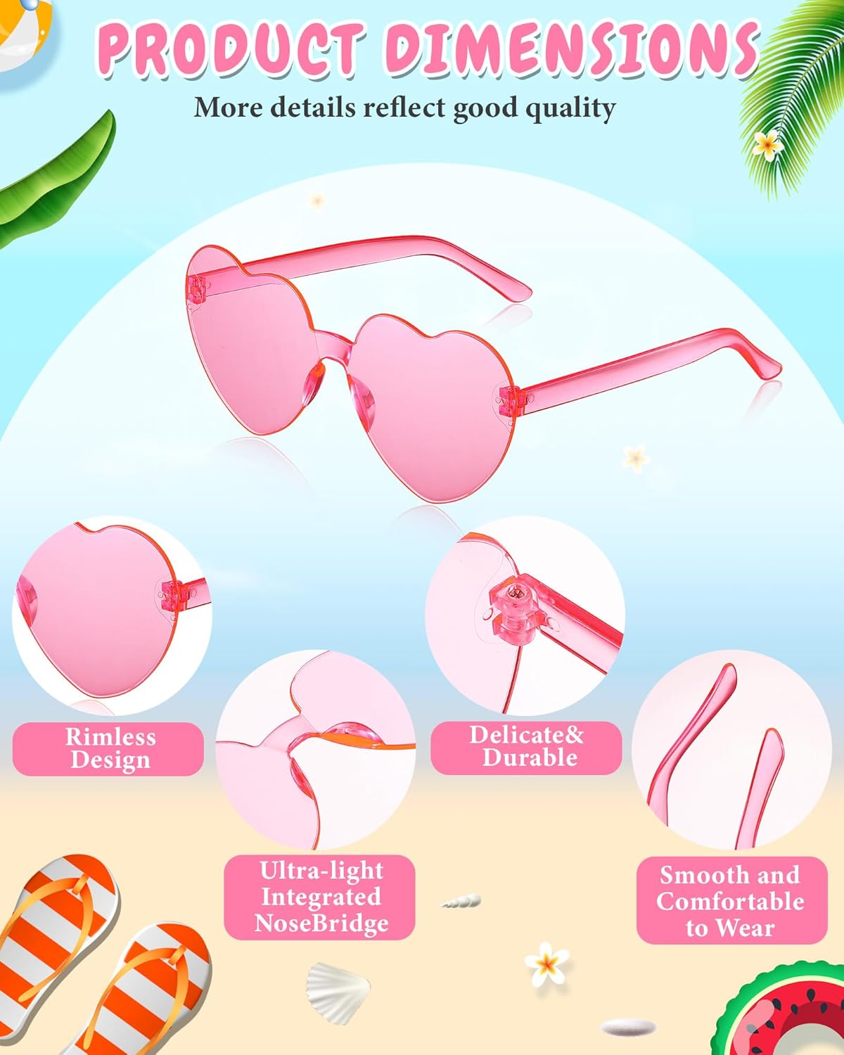 Kanayu 12 Pcs Mixed Style Rimless Sunglasses Retro Party Favors Eyewear for Bachelor Party Photoshoot Costume Accessories