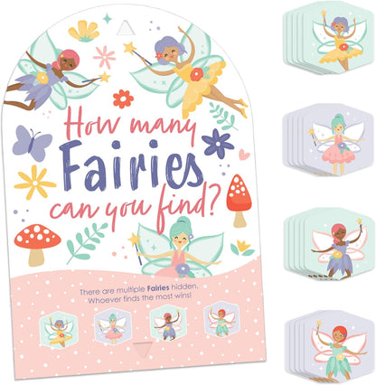 Big Dot of Happiness Let’s Be Fairies - Fairy Garden Birthday Party Scavenger Hunt - 1 Stand and 48 Game Pieces - Hide and Find Game