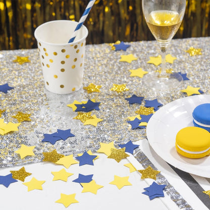 MOWO Glitter Five Stars Confetti Wedding Party Decor and Table Decor, 1.2’’ in Diameter (Glitter Gold,200pc)