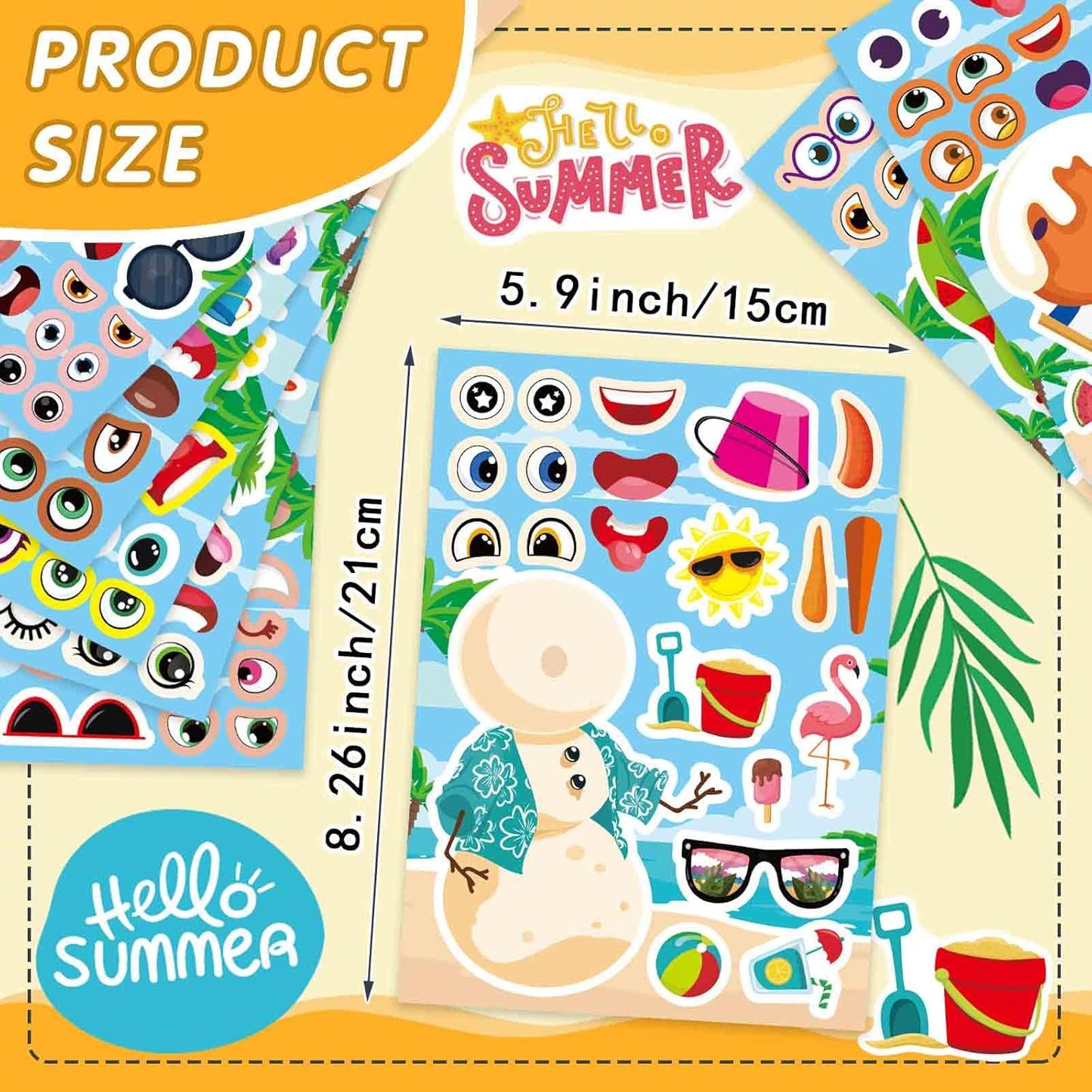 24 Sheets Make-a-face Cupcake Stickers Make Your Own Dessert Stickers Mix and Match Sweets and Fruit Treats Party Favor Supplies for Kids Ice Cream Sticker Games Birthday DIY Art Crafts
