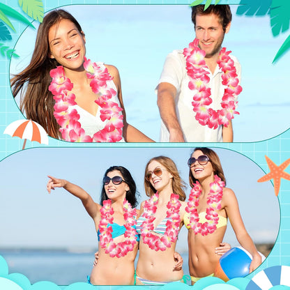 Sherr 24 Pcs LED Leis Light Up Purple and Gold Hawaiian Flower Necklaces, Graduation 2026 Party Supplies, Class of 2026 Leis for Beach Wedding Luau Glow Party Favors