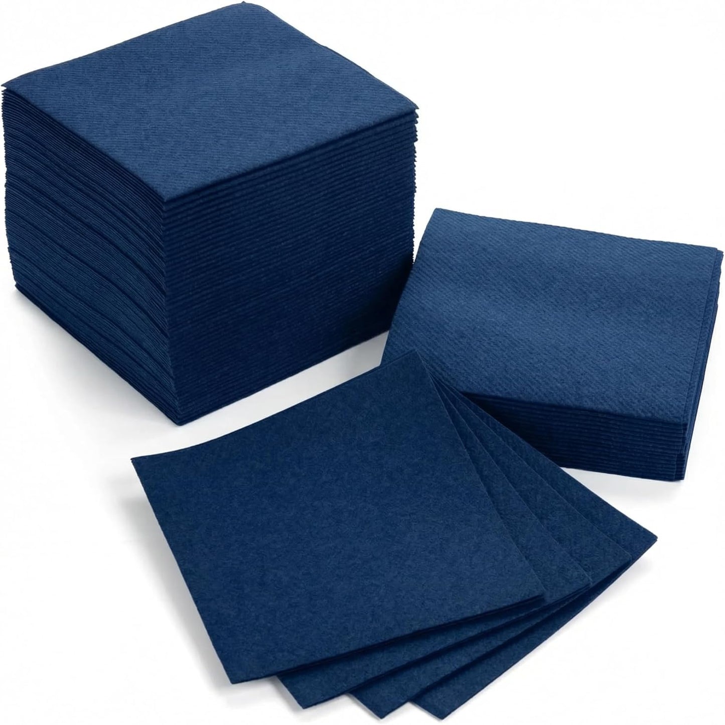 AH AMERICAN HOMESTEAD Cocktail Napkins-Disposable Beverage/Bar Napkins-White Linen-Like Square Napkins-Eco-Friendly & Compostable-Everyday Use, Party or Wedding 4.75inch x 4.75inch (100 Count, White)