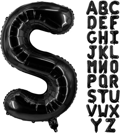 Lovoir 40 Inch Large Black Letter A Balloons Big Size Jumbo Mylar Foil Helium Balloon for Birthday Party Celebration Decorations Alphabet Black A