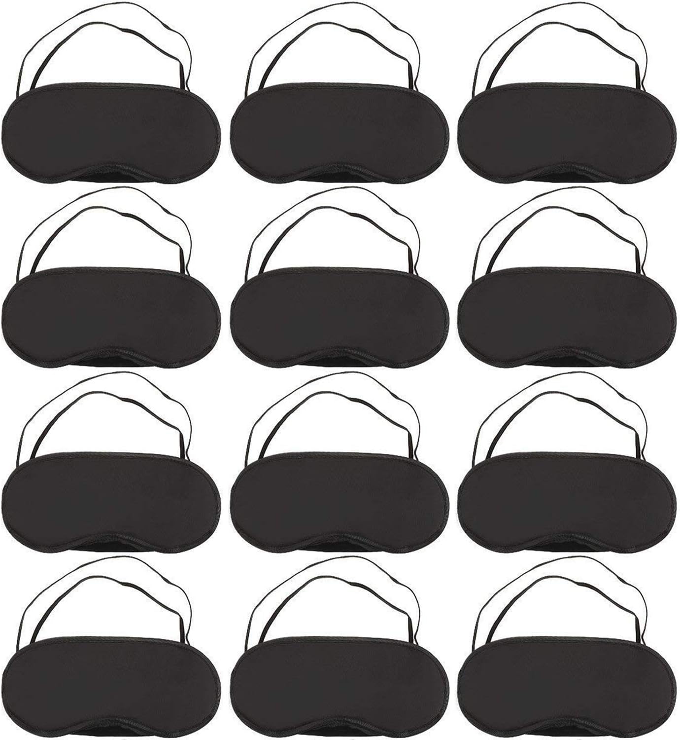 30 Pcs Eye Mask Sleep Blindfold with Nose Pad and Elastic Strap for Travel Sleep, Game Sleeping, Black