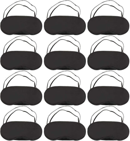 30 Pcs Eye Mask Sleep Blindfold with Nose Pad and Elastic Strap for Travel Sleep, Game Sleeping, Black