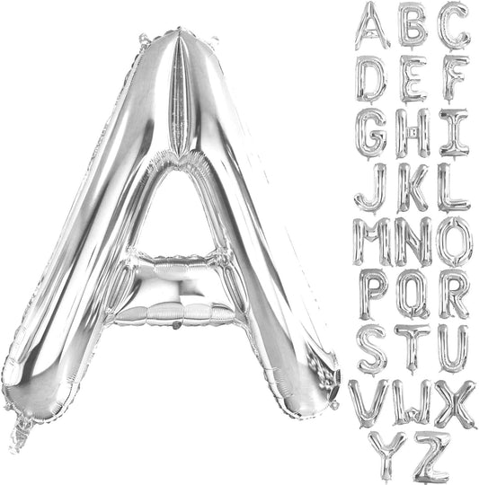 Lovoir 40 Inch Large Silver Letter M Balloons Big Size Jumbo Mylar Foil Helium Balloon for Birthday Party Celebration Decorations Alphabet Silver M