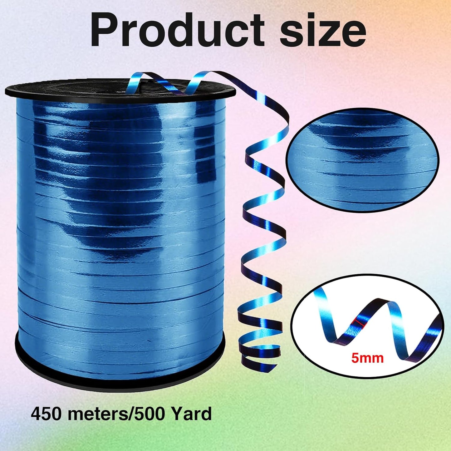 Metallic Shiny Curling Ribbon，500 Yard，1/5" for Crafts,Gift Wrapping, Balloon String, Baby Shower, Parties & Festivals, Florist Flowers (Silver)