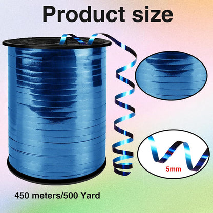 Metallic Shiny Curling Ribbon，500 Yard，1/5" for Crafts,Gift Wrapping, Balloon String, Baby Shower, Parties & Festivals, Florist Flowers (Silver)