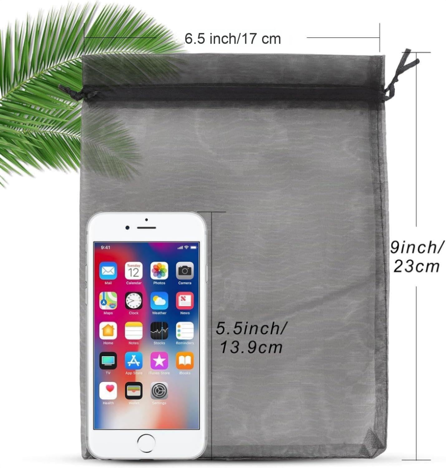 ANZNKU 50PCS Organza Bags 6x9 Large White Gift Bags for Candy Goodie Sachet Jewelry, Mesh Bag Drawstring Sheer Packaging Pouches for Wedding Favors Mother's Day Birthday Party Baby & Bridal Shower