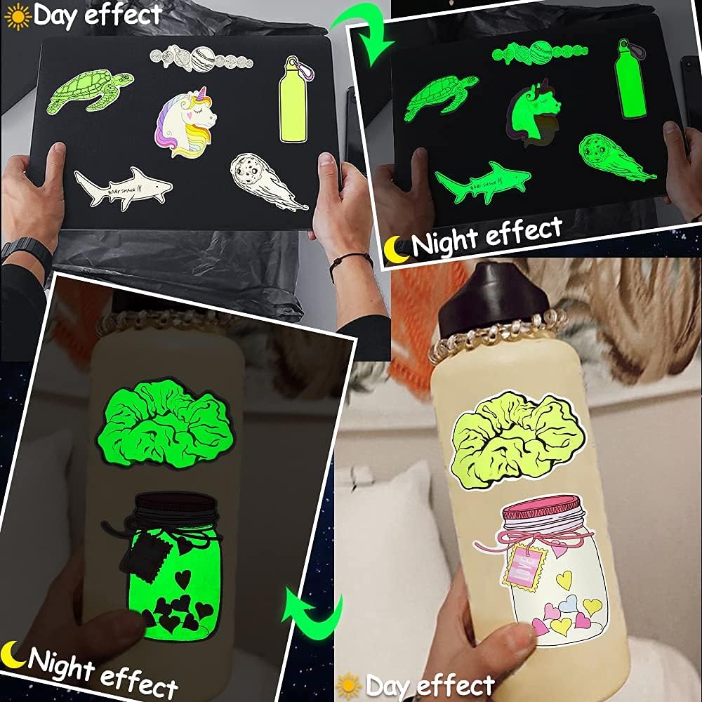 QTL Neon Stickers for Teens & Students Prizes, Waterproof Vinyl Party Favor Stickers, School Rewards, Water Bottle and Laptop, 50PCS - Colors B