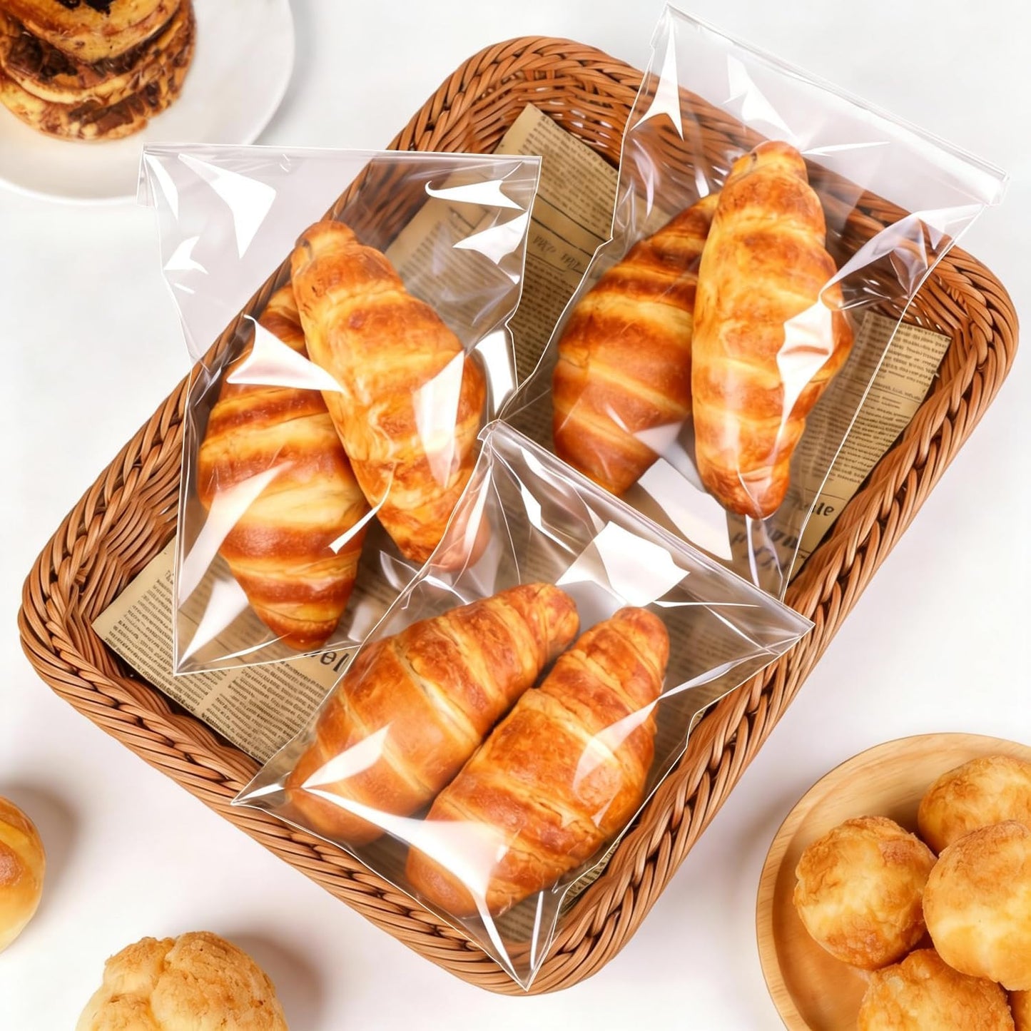 PigPotParty Cookie Bags 4''x 6", 100 Pcs Self Sealing Cellophane Treat Bags, Small Clear Plastic Goodie Bag for Gift, Snack, Party Favor, Candy