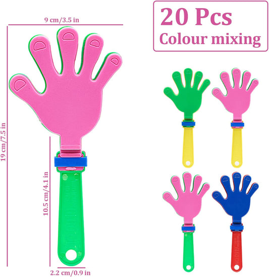 20 Packs Hand Clappers, Noise Makers Party Favors Plastic Clapper, Cheer Clappers for Holiday Events, Sporting Events, Mixed Colors