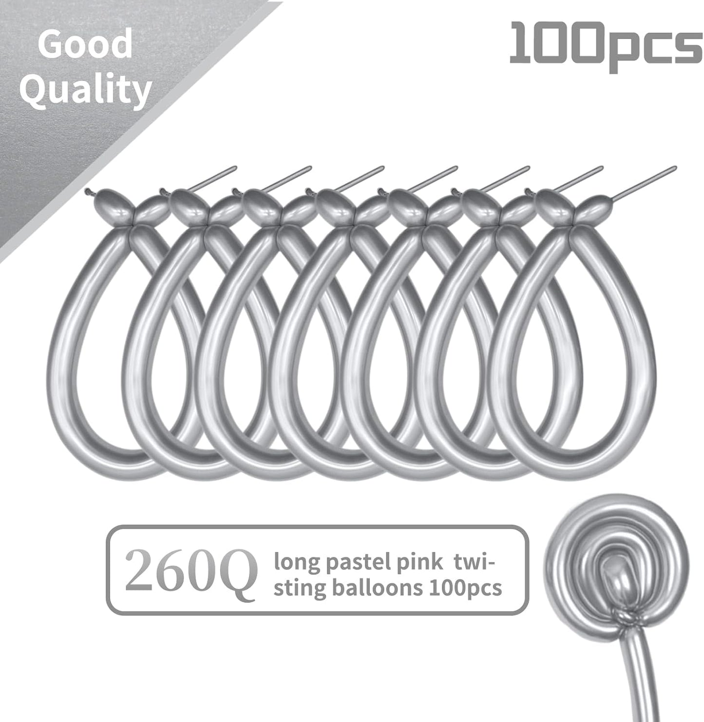 260 Clear Long Balloons for Animals, Thickening Skinny Latex Twisting for Arch Modeling Magic Clown Birthday Wedding Party Decorations 100pcs