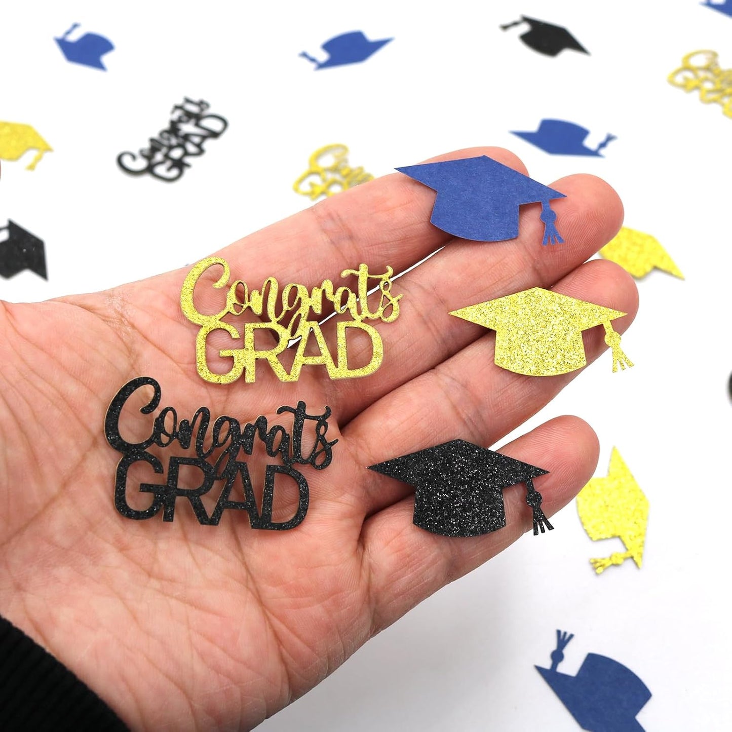 200PC Gold Graduation Confetti Class of 2026 Congrats Grad Confetti for Table Grad Cap Scatters for Graduation party decorations 2026