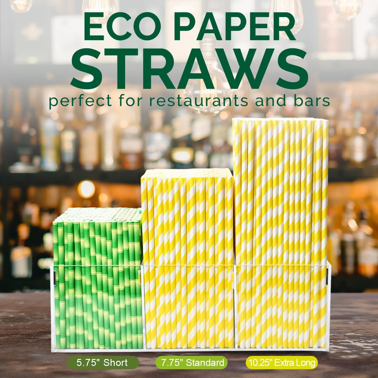 Black Paper Straws 1000 Count - 7.75" x 0.24", 100% Biodegradable & Compostable, Disposable Drinking Straws Bulk - Cocktail, Bars, Restaurants