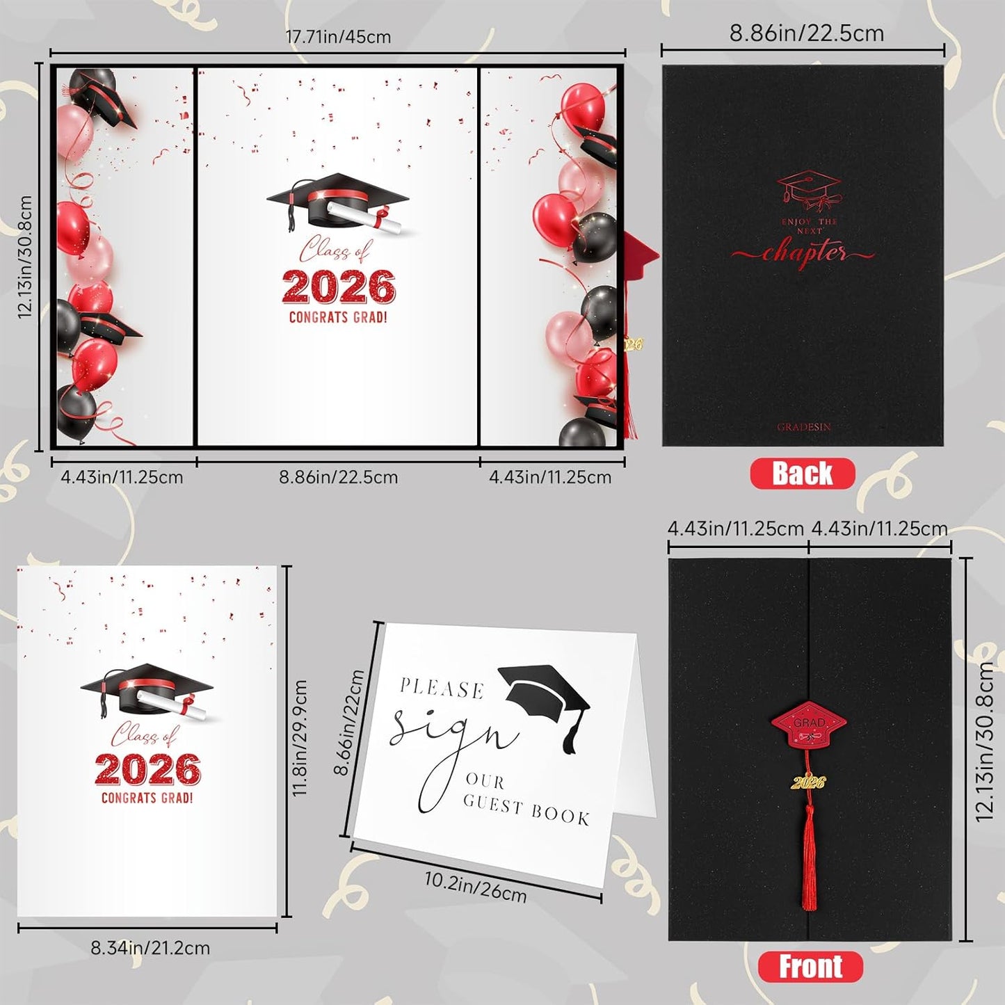 kockuu 2026 Graduation Guest Book Signature Board, Pink Class of 2026 Graduation Sign in Book to Sign Decor for Grad Party High School College Grad Gifts