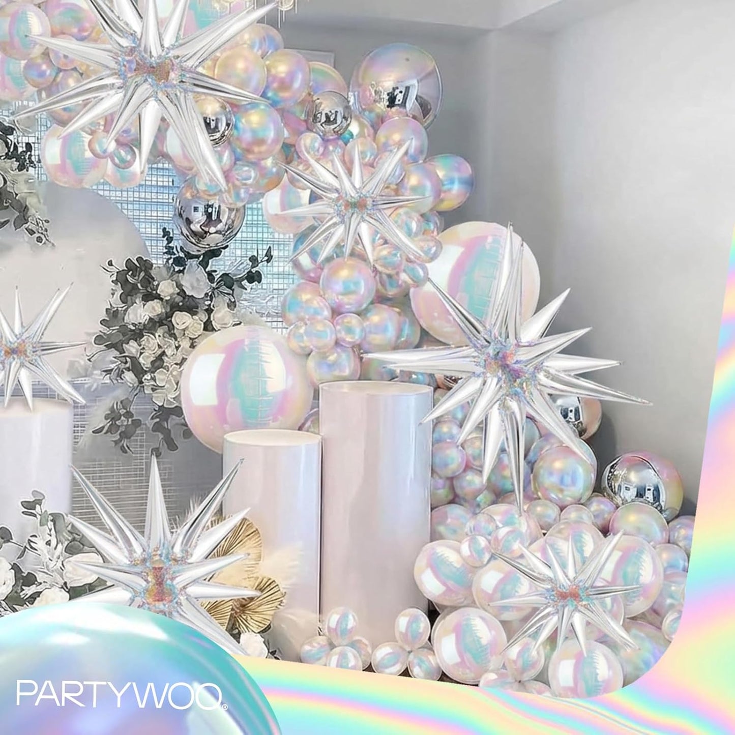 PartyWoo Metallic Gold Foil Balloons 20pcs Different Sizes Pack of 22 15 10 Inch Large Round Foil 4D Inflatable Mirror Ball Mylar Balloons for Graduation Birthday Baby Shower Party Decorations