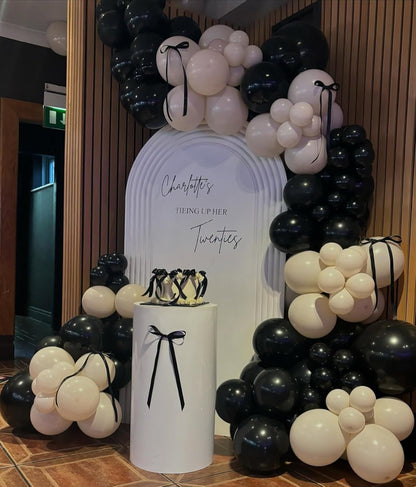 153Pcs Black and Silver White Balloon Garland Arch Kit with Stars, 22 18 12 10 5 inch Disco Ball Balloons Black White Metallic Silver Confetti Balloon for Birthday Graduation Party Decorations