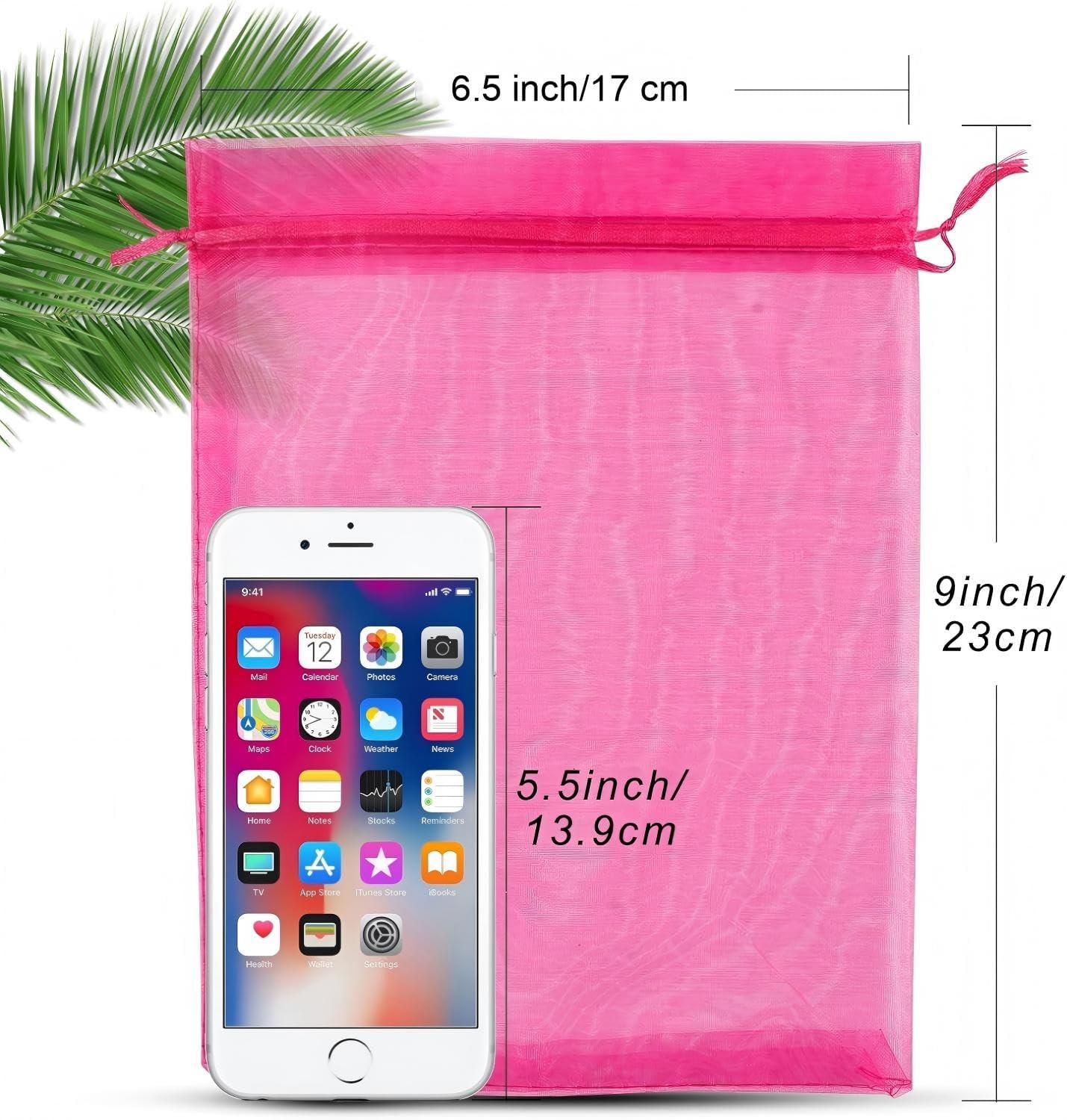 ANZNKU 50PCS Organza Bags 6x9 Large White Gift Bags for Candy Goodie Sachet Jewelry, Mesh Bag Drawstring Sheer Packaging Pouches for Wedding Favors Mother's Day Birthday Party Baby & Bridal Shower