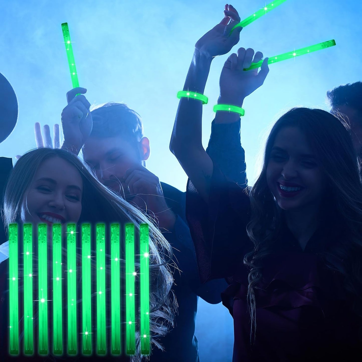 Kigeli 60 pcs Glow Sticks with Connectors Party Favors, 9" Glow Wristbands in The Dark Party Supplies for Carnival, Easter, Halloween, and Music Festival Supplies