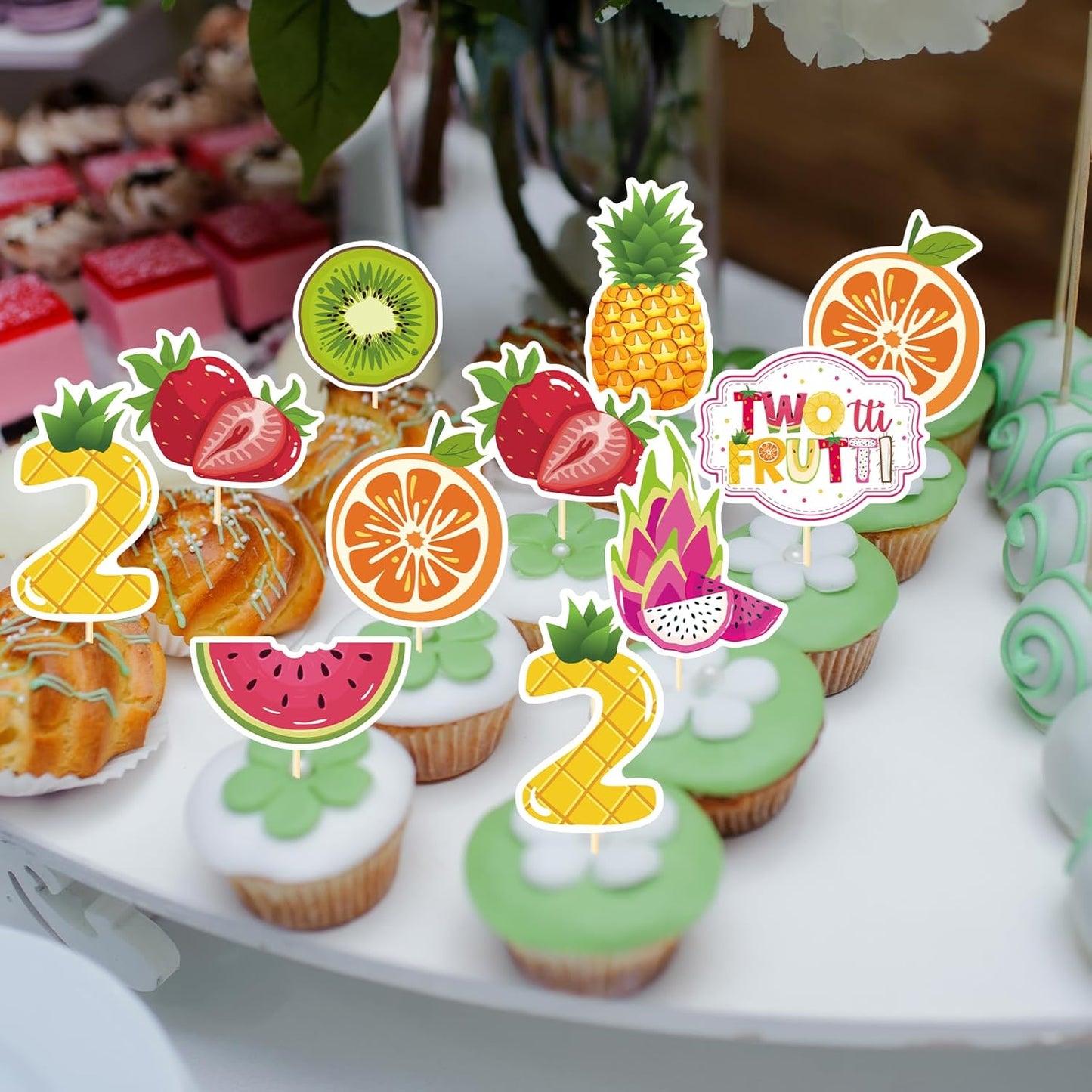 Wildflower Birthday Party Decorations, 36PCS Flower Floral Cupcake Toppers Decoration, Baby in Bloom Baby Shower Cupcake Picks Decor Party Supplies for Gilrs Women