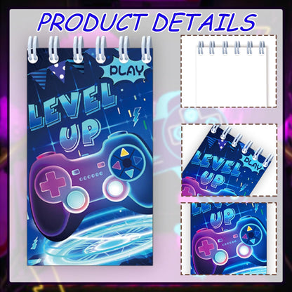 24 PCS Neon Video Games Mini Spiral Notepads Game on Party Gift Stuffer Supplies Gamer Party Decorations Gaming Small Notebooks for Neon Video Gaming Birthday Party Favors