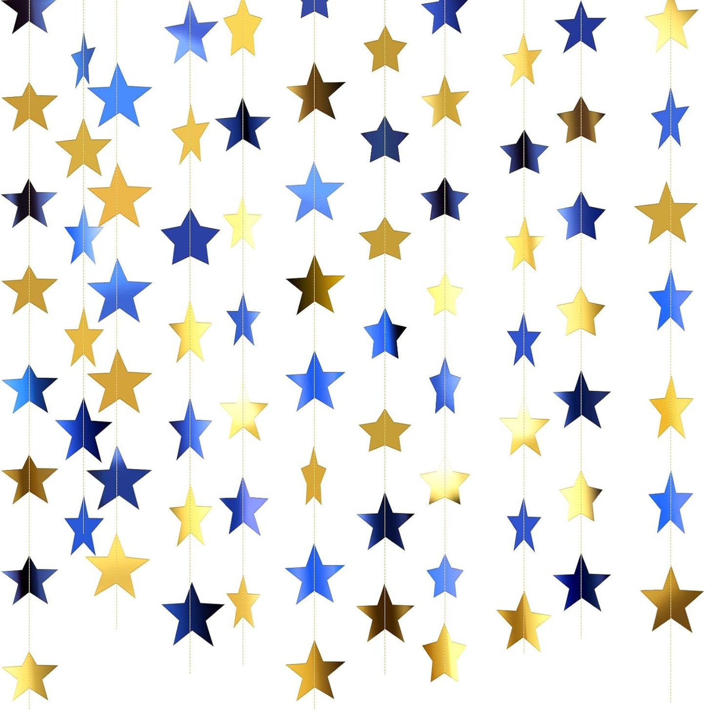 Patelai Glitter Star Garland Banner 2026 Graduation Decor 130 Feet Star Hanging Banner Twinkle Backdrop for Party Birthday Classroom Wedding Supplies(Gold)