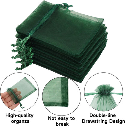 joycraft 50Pcs Organza Bags, 2x3 inch Gift Favor Bags, White Wedding Favor Bags, Jewelry Pouches with Drawstring, Mesh Bags Drawstring for Jewelry, Festival, Makeup, Candy, Desserts