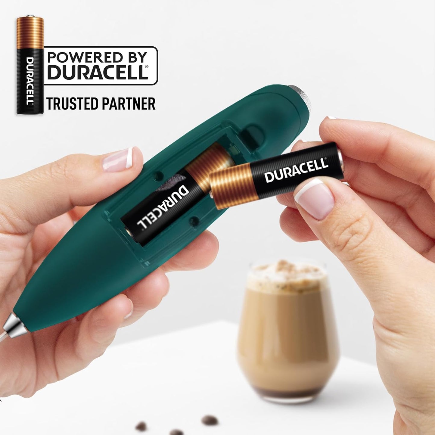 Zulay Kitchen Powerful Milk Frother Wand With Duracell Batteries - Ultra Fast Handheld Drink Mixer - Electric Whisk Foam Maker for Coffee, Lattes, Cappuccino & Matcha - Z1 Motor - Black - Colors B