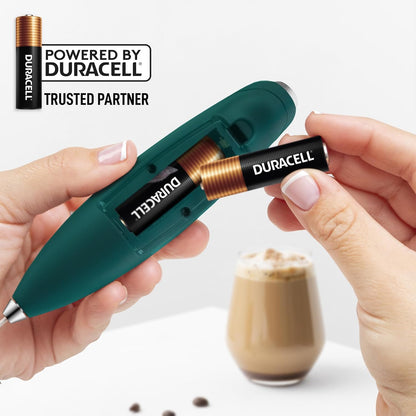 Zulay Kitchen Powerful Milk Frother Wand With Duracell Batteries - Ultra Fast Handheld Drink Mixer - Electric Whisk Foam Maker for Coffee, Lattes, Cappuccino & Matcha - Z1 Motor - Black - Colors B