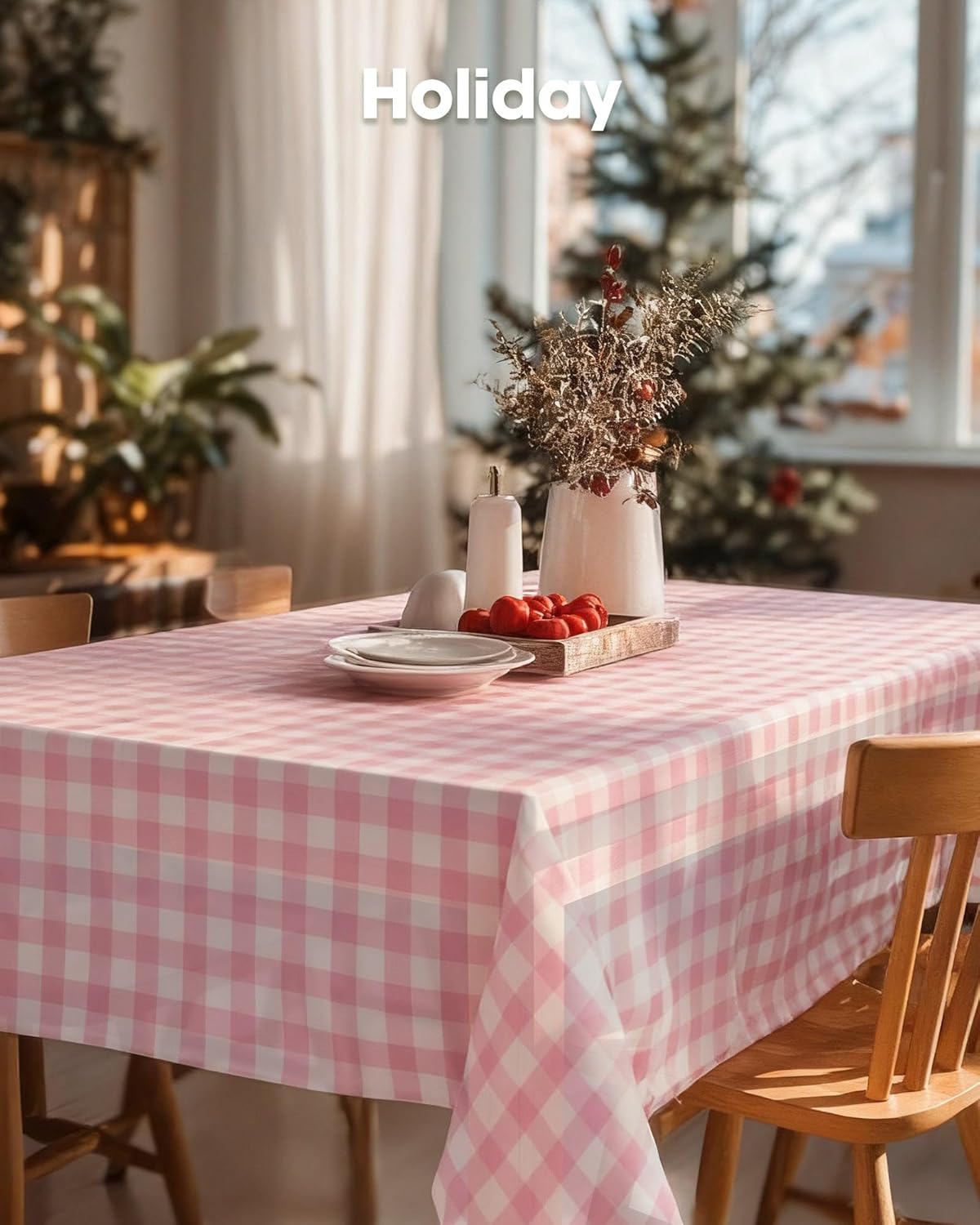 Pureegg Plastic Table Cloth 10 Pack, 54 x 108 Inch Disposable Table Cloths for Party, Picnic and Wedding, Rectangle, White - Colors B