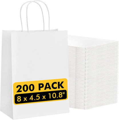 RACETOP 32 Pack Small Paper Gift Bags with Handles, 5.8"×3.2"×8.25" Kraft Paper Party Favor Bags Bulk for Kids Birthday, Baby Shower, Crafts, Wedding, Party Supplies (8 Colors)