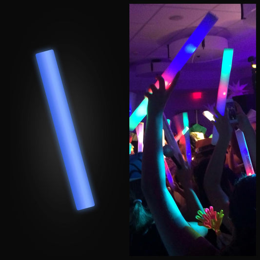 100 Orange Foam Glow Sticks - 16" Light Up Sticks for Wedding, Parties & Dancing
