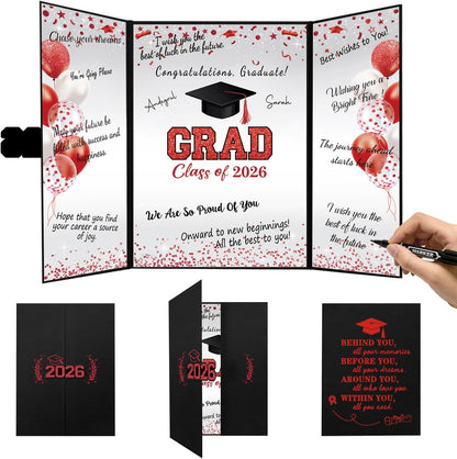 QIYANPAX Graduation Guest Book 2026, Blue and Gold Graduation Decorations Class of 2026, Graduation Signature Book, Congrats Grad Guest Book Alternative, Unique Graduation Gifts