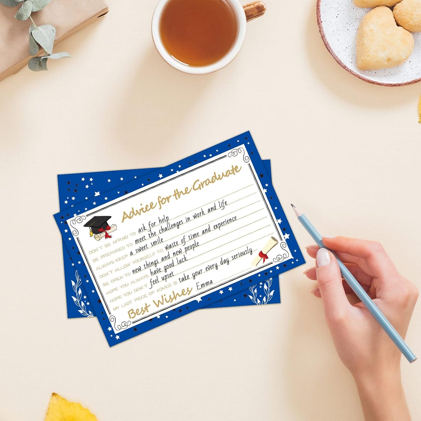 Graduation Advice Cards - 50-Pack Graduate Party Supplies 2026 Advice for the Graduate Decorations Party Favors Table Games Personalized Graduations Cards