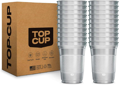 Top Cup – 16 Ounce, 30 Count, Reusable Aluminum Party Cups | Cold-Holding, Recyclable, Made in USA