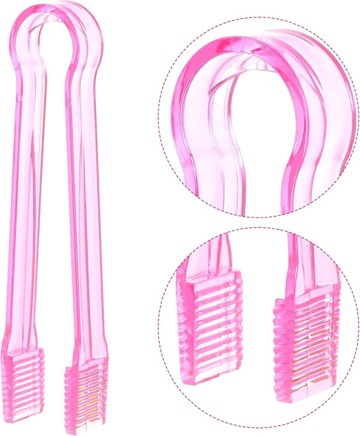 10 Pcs Plastic Buffet Serving Tongs, Clear Kitchen Tongs Mini Serving Utensil Tongs for Food Ice Salad Buffet Barbecue Cookies, 6.3 Inches
