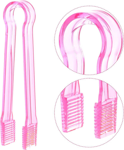 10 Pcs Plastic Buffet Serving Tongs, Clear Kitchen Tongs Mini Serving Utensil Tongs for Food Ice Salad Buffet Barbecue Cookies, 6.3 Inches