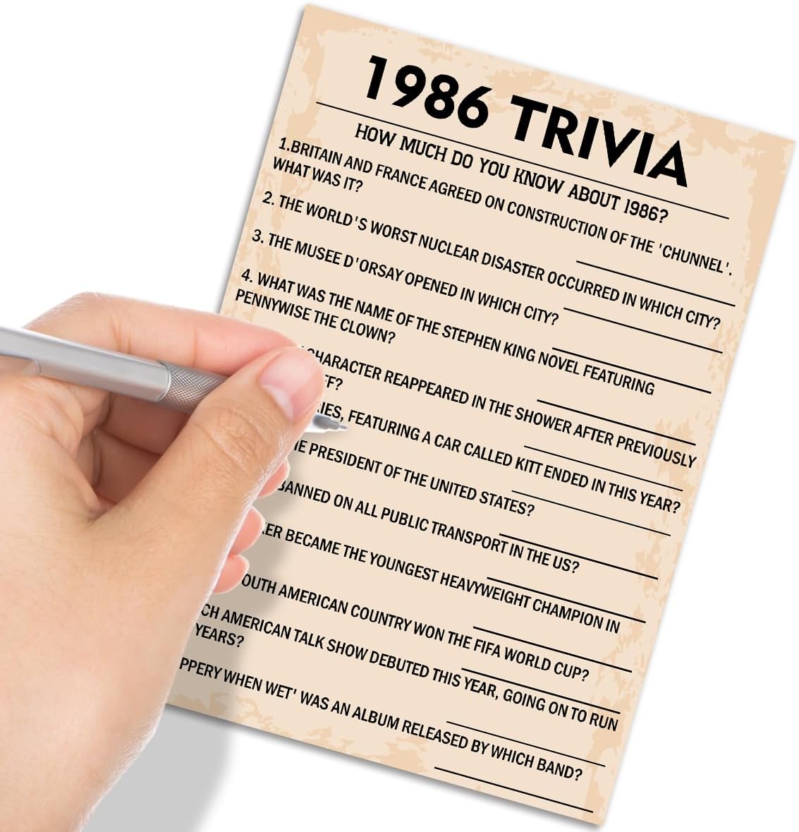 QUPT 40th Birthday Party Games, Movies in 1986 Games, Birthday Party Supplies for Adults, Fun 1986s Party Game，Pack of 30 Cards