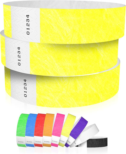600 WristCo Neon Green Tyvek Wristbands for Events - Tamper-Proof Design & Fluorescent Color Prevent Reuse Premium-Grade Bracelets for Hospital & Medical ID, Party & VIP Identification